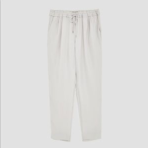 Zara pearl gray draped jogger